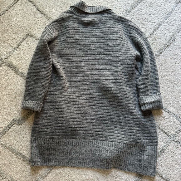 Sundance gray sweater cardigan Lambs Wool Mohair Grey Knit Open Long line XL - Picture 6 of 6